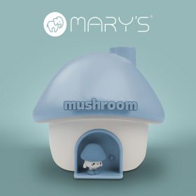 MARY'S kék gomba alakú ultrahangos párásító és LED éjszakai fény, ami hűvös párát fúj