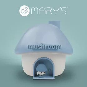 MARY'S kék gomba alakú ultrahangos párásító és LED éjszakai fény, ami hűvös párát fúj