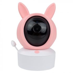 MARY'S 2az1-ben LCD kijelzős okos bébiőr szett, rózsaszín kamerával és különálló monitorral, WiFi és Tuya app támogatással.