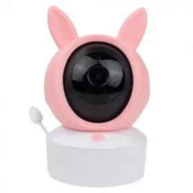 MARY'S 2az1-ben LCD kijelzős okos bébiőr szett, rózsaszín kamerával és különálló monitorral, WiFi és Tuya app támogatással.