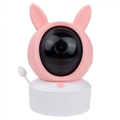 MARY'S 2az1-ben LCD kijelzős okos bébiőr szett, rózsaszín kamerával és különálló monitorral, WiFi és Tuya app támogatással.