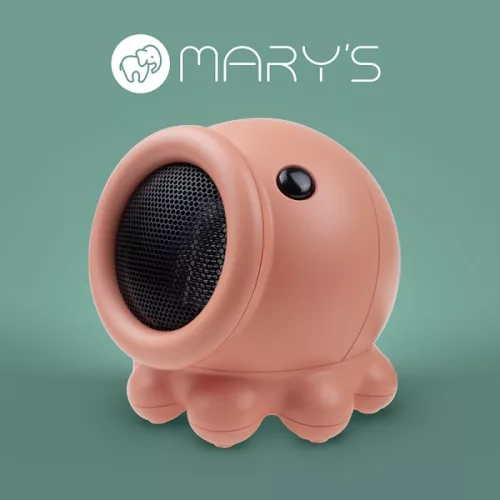Rózsaszín, polip formájú MARY'S mini hősugárzó gyerekszobai használatra.