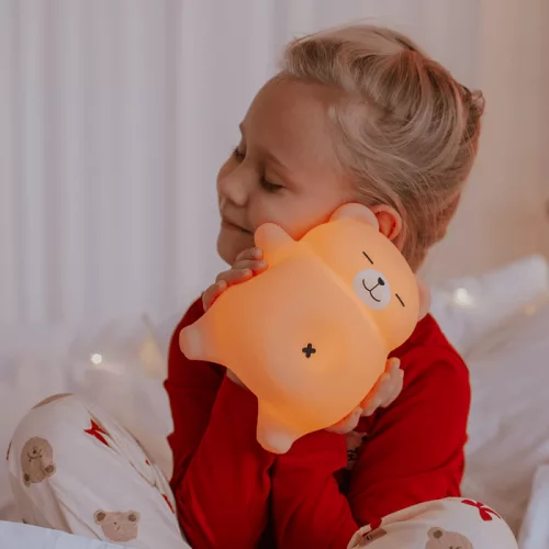 EcoLight horkoló és lélegző szilikon maci éjszakai lámpa alvássegítő funkcióval