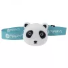 Imádnivaló panda formájú újratölthető gyermek LED fejlámpa színes RGB és fehér fénnyel, USB-C csatlakozóval