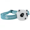 Imádnivaló panda formájú újratölthető gyermek LED fejlámpa színes RGB és fehér fénnyel, USB-C csatlakozóval