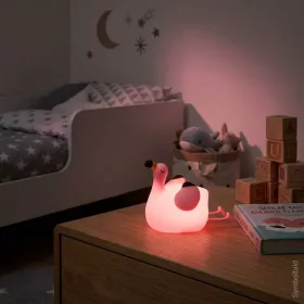 Rózsaszín flamingó formájú elemes LED éjszakai lámpa gyerekszobába
