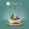 MARY'S arany-fehér karácsonyi zenélő doboz és akkumulátoros szabályozható LED lámpa meleg fehér fénnyel
