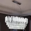NEDES N2212 PLAZA extra nagy 60 cm-es kerek kristály függőlámpa állítható magassággal és fényes ezüst vázzal