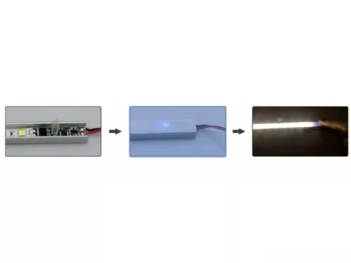 Érintős szabályzó LED profilba ON/OFF+dimmer memória funkcióval 8A 12/24V