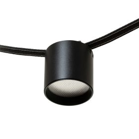 CODI kompakt, henger alakú, matt fekete LED spotlámpa WAVE textilszalagos rendszerhez, CCT