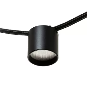 CODI kompakt, henger alakú, matt fekete LED spotlámpa WAVE textilszalagos rendszerhez, CCT
