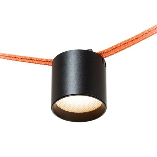 CODI kompakt, henger alakú, matt fekete LED spotlámpa WAVE textilszalagos rendszerhez, CCT