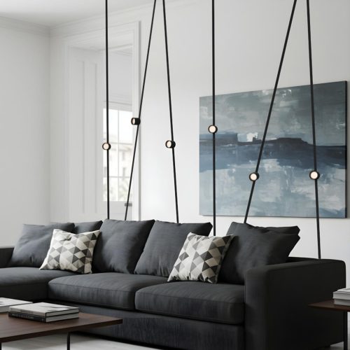 CODI kompakt, henger alakú, matt fekete LED spotlámpa WAVE textilszalagos rendszerhez, CCT