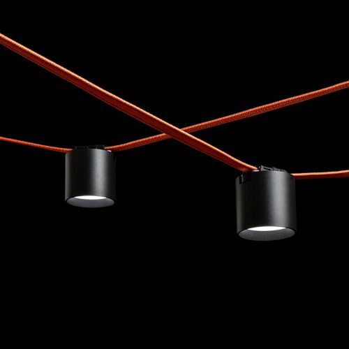 CODI kompakt, henger alakú, matt fekete LED spotlámpa WAVE textilszalagos rendszerhez, CCT