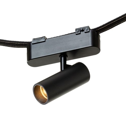 LOKI 8 fekete, henger alakú irányítható LED spotlámpa WAVE textilszalagos rendszerhez, 6w