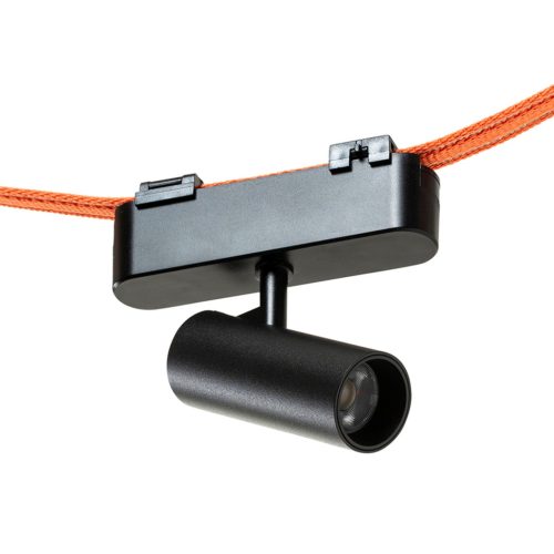 LOKI 8 fekete, henger alakú irányítható LED spotlámpa WAVE textilszalagos rendszerhez, 6w