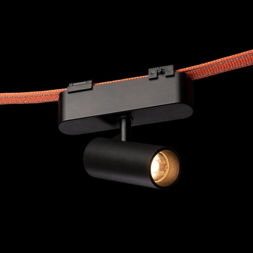 LOKI 8 fekete, henger alakú irányítható LED spotlámpa WAVE textilszalagos rendszerhez, 6w