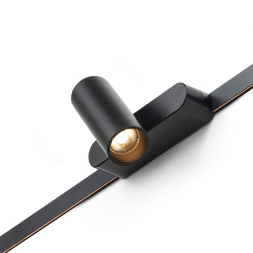 LOKI 8 fekete, henger alakú irányítható LED spotlámpa WAVE textilszalagos rendszerhez, 6w