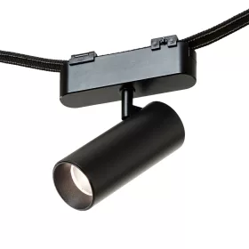 LOKI 8 fekete, henger alakú irányítható LED spotlámpa WAVE textilszalagos rendszerhez, 6w
