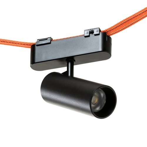 LOKI 8 fekete, henger alakú irányítható LED spotlámpa WAVE textilszalagos rendszerhez, 6w