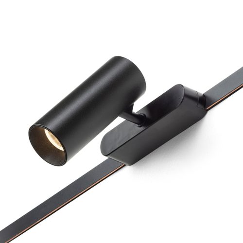 LOKI 8 fekete, henger alakú irányítható LED spotlámpa WAVE textilszalagos rendszerhez, 6w