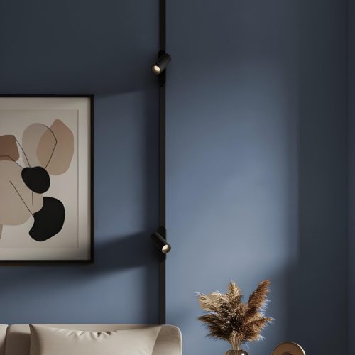 LOKI 8 fekete, henger alakú irányítható LED spotlámpa WAVE textilszalagos rendszerhez, 6w