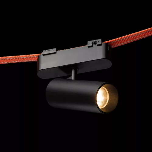 LOKI 8 fekete, henger alakú irányítható LED spotlámpa WAVE textilszalagos rendszerhez, 6w