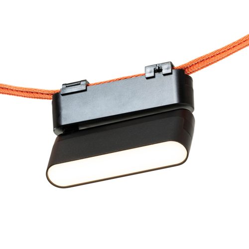 Fekete színű OXONIA 11 dönthető LED vonalvilágító lámpatest WAVE textilszalagos rendszerhez