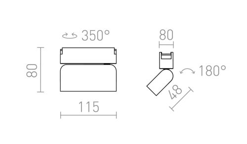 Fekete színű OXONIA 11 dönthető LED vonalvilágító lámpatest WAVE textilszalagos rendszerhez