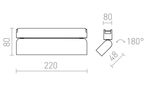 Fekete színű OXONIA 22 dönthető LED vonalvilágító lámpatest WAVE textilszalagos rendszerhez, 12w