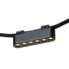OXANA 11 elegáns fekete LED lámpatest 6 süllyesztett lencsével WAVE textilszalagos rendszerhez, 6w