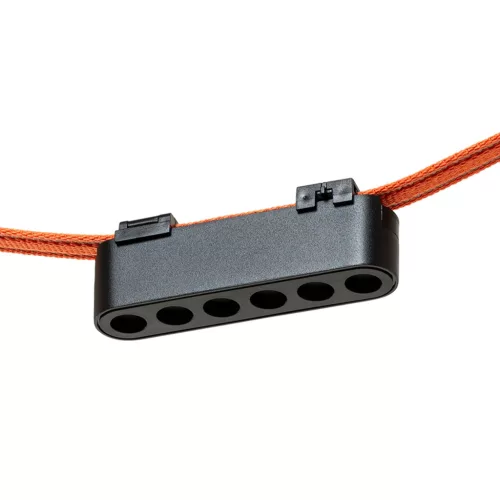 OXANA 11 elegáns fekete LED lámpatest 6 süllyesztett lencsével WAVE textilszalagos rendszerhez, 6w
