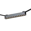 OXANA 22 elegáns fekete LED lámpatest 12 süllyesztett lencsével WAVE textilszalagos rendszerhez, 12w