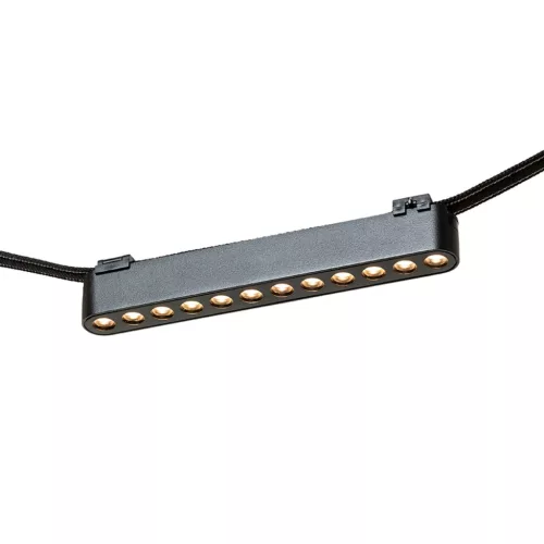 OXANA 22 elegáns fekete LED lámpatest 12 süllyesztett lencsével WAVE textilszalagos rendszerhez, 12w