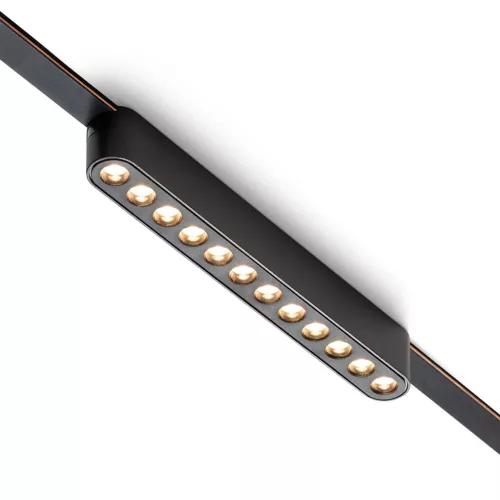 OXANA 22 elegáns fekete LED lámpatest 12 süllyesztett lencsével WAVE textilszalagos rendszerhez, 12w