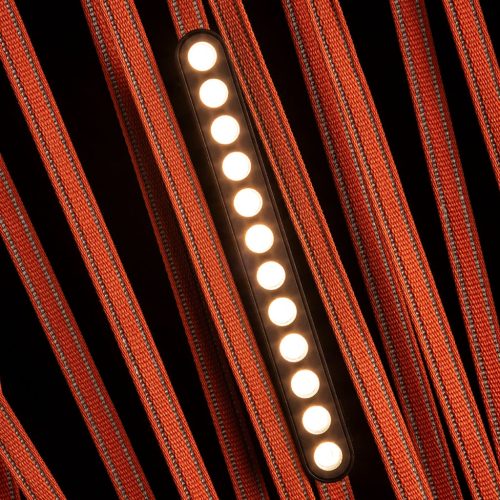 OXANA 22 elegáns fekete LED lámpatest 12 süllyesztett lencsével WAVE textilszalagos rendszerhez, 12w