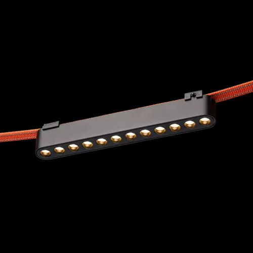 OXANA 22 elegáns fekete LED lámpatest 12 süllyesztett lencsével WAVE textilszalagos rendszerhez, 12w
