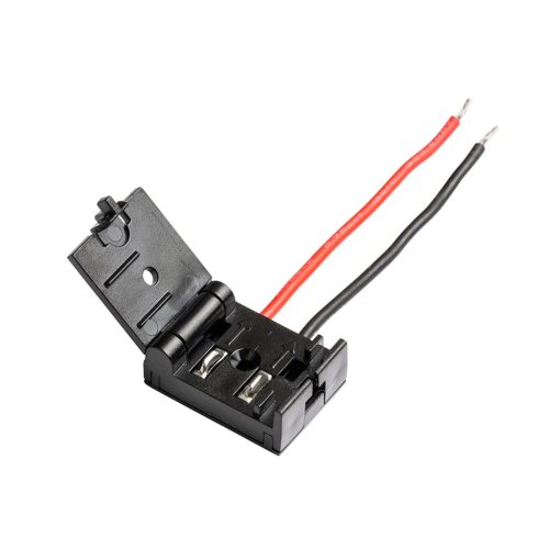 WAVE textilszalagos rendszerhez való apró, fekete színű 24V-os tápcsatlakozó