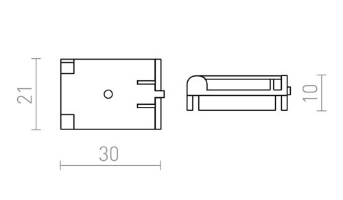 WAVE textilszalagos rendszerhez való apró fekete áramvezető kapocs a lámpák rögzítéséhez