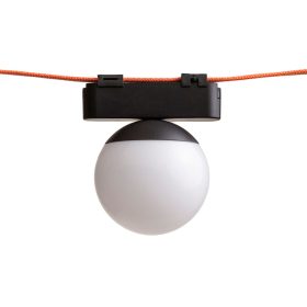 CIARA 10 elegáns fekete LED lámpa lágy fényt adó tejfehér opál búrával WAVE textilszalagos rendszerhez