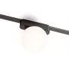 CIARA 10 elegáns fekete LED lámpa lágy fényt adó tejfehér opál búrával WAVE textilszalagos rendszerhez