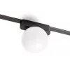 CIARA 10 elegáns fekete LED lámpa lágy fényt adó tejfehér opál búrával WAVE textilszalagos rendszerhez