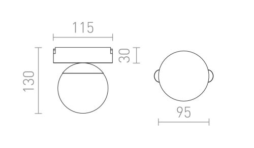 CIARA 10 elegáns fekete LED lámpa lágy fényt adó tejfehér opál búrával WAVE textilszalagos rendszerhez