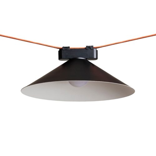 FLAN 33 elegáns fekete/fehér okos LED tölcsér burás lámpa WAVE textilszalagos rendszerhez