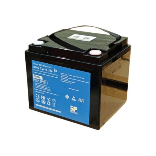 RealPower lítium vas foszfát akkumulátor (LiFePo4) 12V 50Ah, Bluetooth