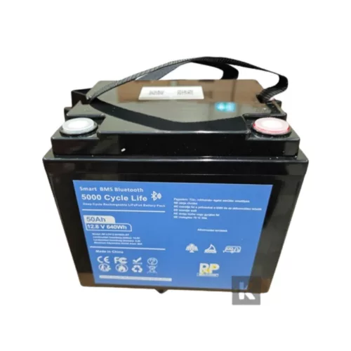 RealPower lítium vas foszfát akkumulátor (LiFePo4) 12V 50Ah, Bluetooth