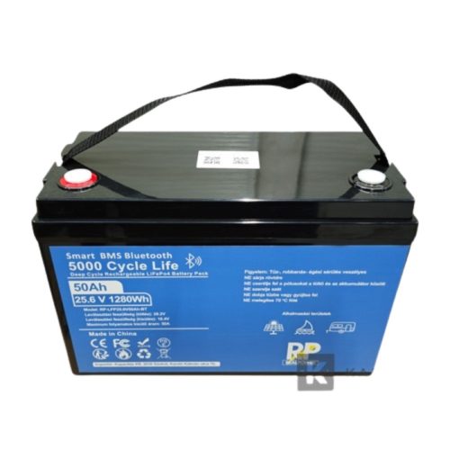 RealPower lítium vas foszfát akkumulátor (LiFePo4) 25,2V 50Ah, Bluetooth
