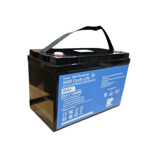 RealPower lítium vas foszfát akkumulátor (LiFePo4) 25,2V 50Ah, Bluetooth