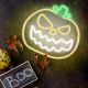 LED Neon Angry Pumpkin (Sárga-Fehér) – Dekorációs Fénytábla