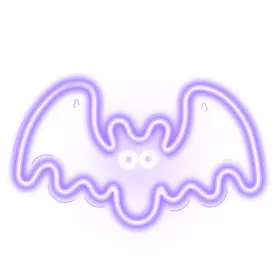   LED Neon Denevér (Lila) – Dekorációs Fénytábla, Halloweenre is!